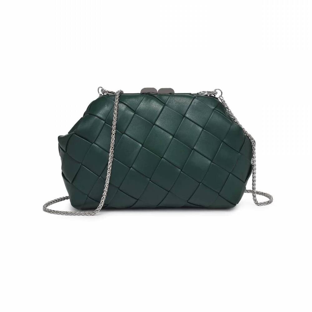 NEW MODA LUXE women's pauline woven crossbody bag in hunter